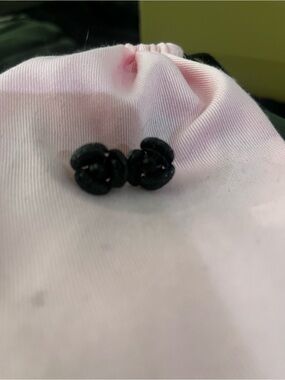 Betsy Johnson Black Floral Knot Stud Earrings - Women Accessories